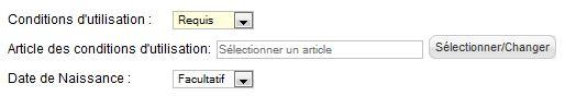 L'option TOS de Joomla 2.5.5