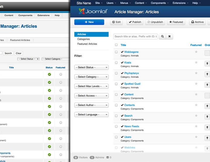 Interface Joomla 3.0