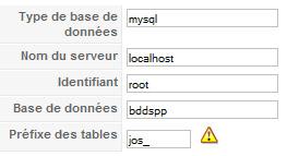 Fichier de configuration Joomla