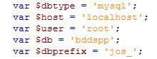 Fichier de configuration Joomla