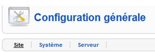 Configuration du site