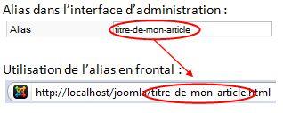 Utilisation de l'alias dans la barre d'adresse