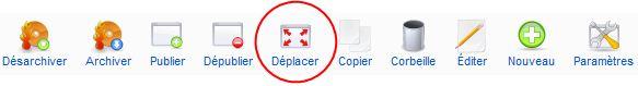 Barre d'outil des articles : déplacer
