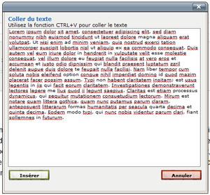 Coller du texte