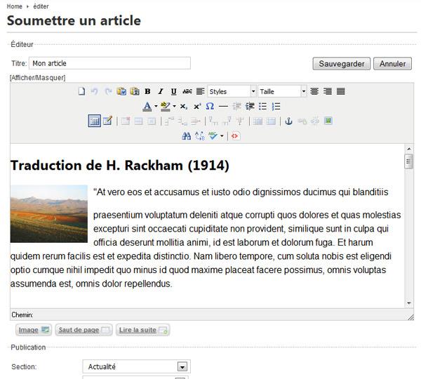 Editer un article