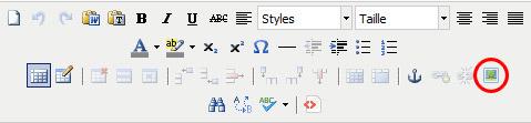 Bouton image sur la barre d'outils