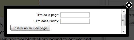 Titre de page et d'index