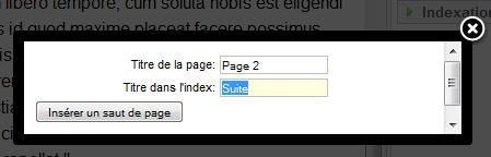 Titre de page et d'index