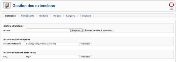 Les trois types d'installation