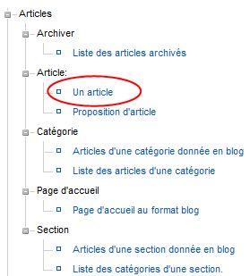 Lien vers un article