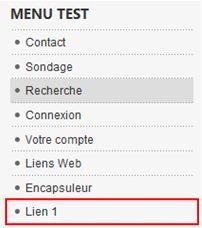 Lien dans le menu