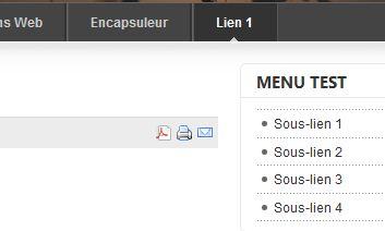 Sous-menu en frontal