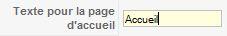 Texte de la page d'accueil