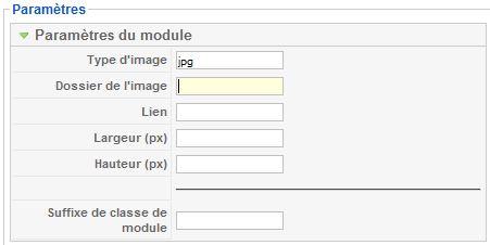 Paramètres du module Image au hasard