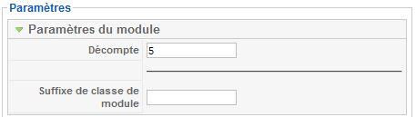 Paramètres du module Sections