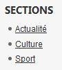 Liste des sections