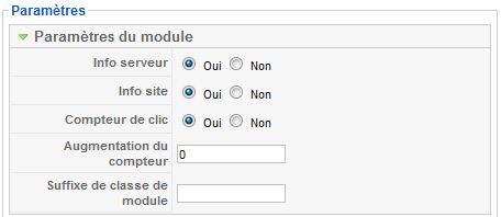 Paramètres du module Statistiques