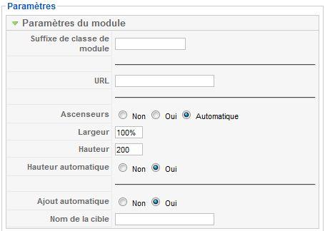 Paramètres de l'encapsuleur